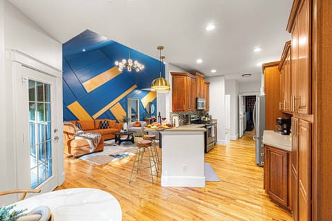 Enjoy a cozy breakfast in our charming kitchen nook with a table for two.