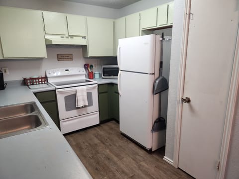 All appliances are full size and a built in dishwasher.