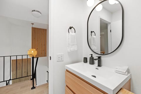 Shared bathroom with stand-up shower
