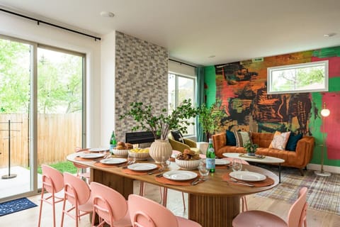 Dining table for 10 and living room