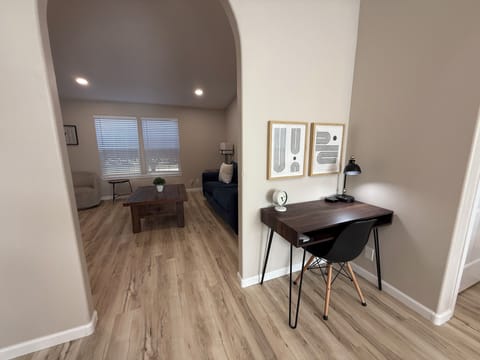 Stay productive in workspace wired with extra outlets, USB & USBC chargers.