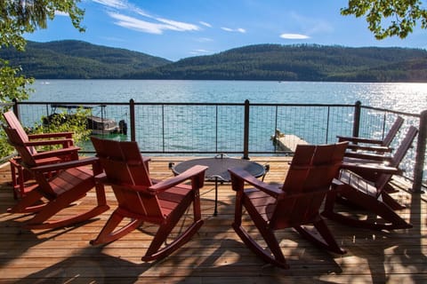 Deck overlooking Whitefish Lake