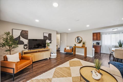 Spacious Living Room with Smart TV