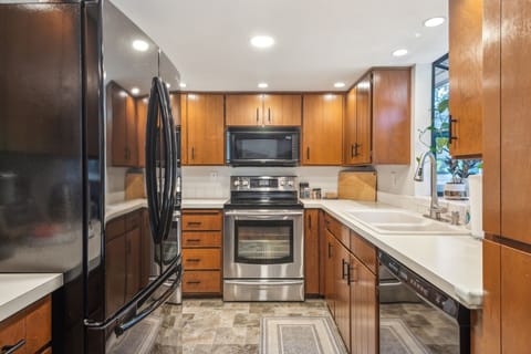 Indoors, Kitchen, Microwave, Oven, Refrigerator