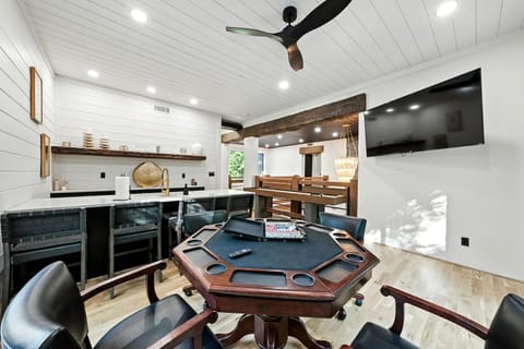 Bar with poker table upstairs