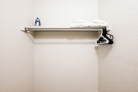 Full closet. equipped with an iron for our workers or event travelers.