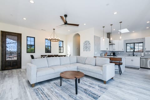 Living area adjacent to the kitchen