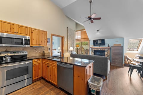 Open concept kitchen/living/dining area