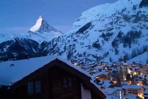 View of Zermatt by night
