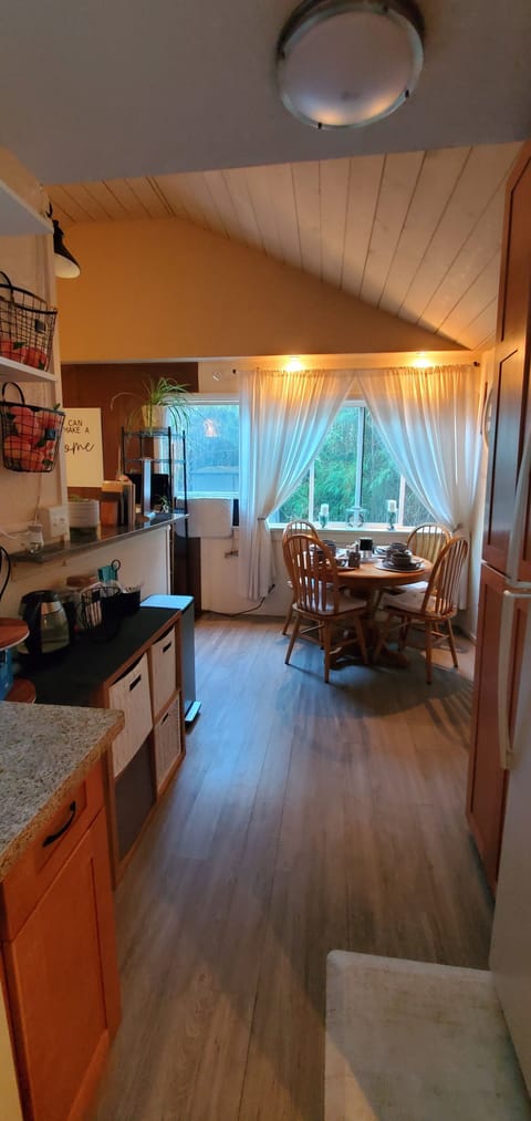 Dinning room view to serene bamboo trees swaying