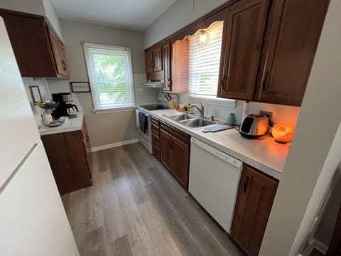 Spacious + fully stocked kitchen! 