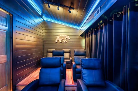 With plush reclining theater chairs, you're guaranteed comfort!