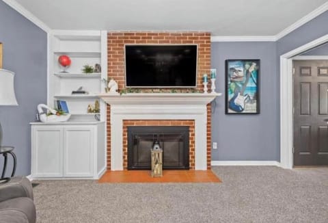 Smart TV, fireplace, DVD player, computer monitors