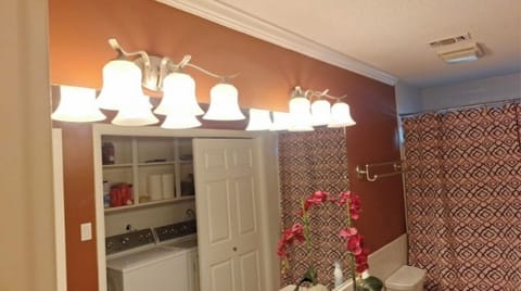 BATHROOM WITH SHOWER/TUB & LAUNDRY AREA