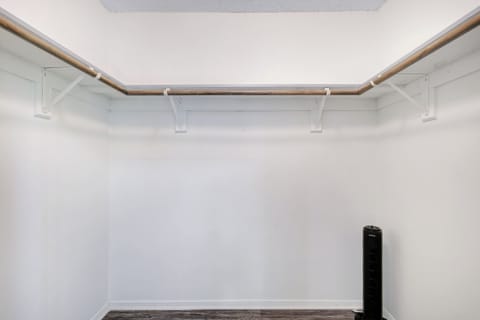 Spacious walk-in closet in the primary bedroom.