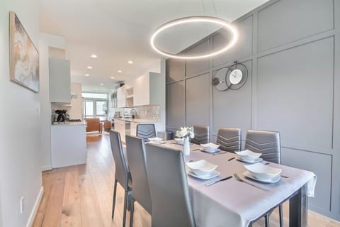 fully furnished moderndining room area