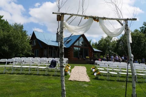 Outdoor banquet area