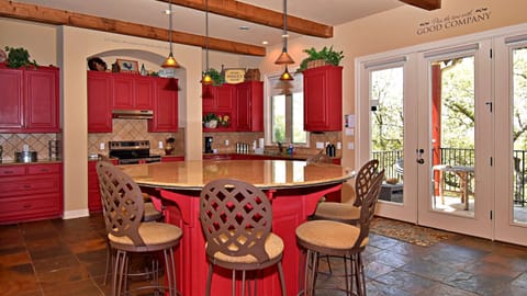 Large kitchen island with counter seating