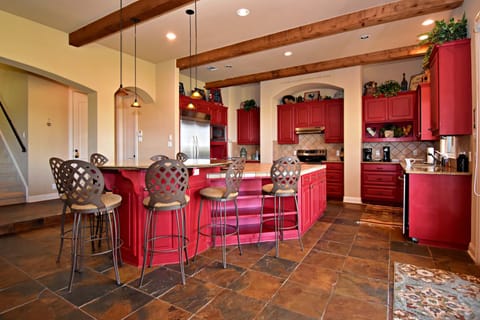 Large kitchen island with counter seating