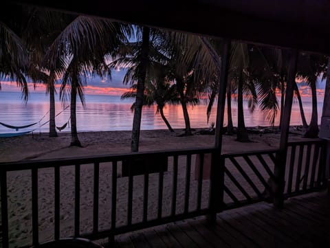 On the beach, sun loungers, beach towels