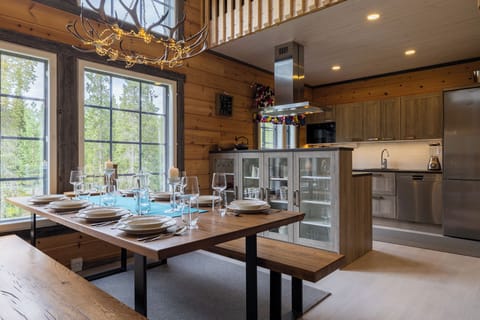 Dining room and kitchen