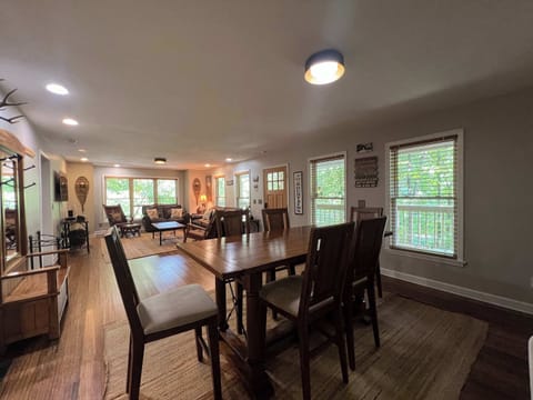 Gather for meals together at the dining table, seating 6