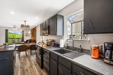 This open concept condo offers space for everyone and fantastic steampunk details