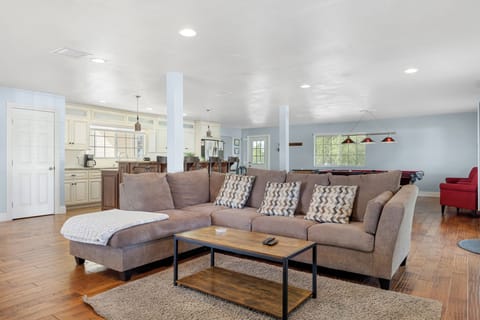 Comfortable sectional in the living room.