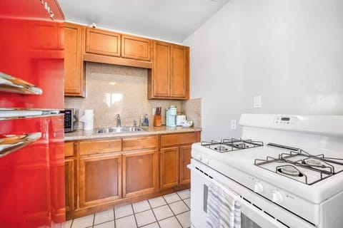 Our kitchen has everything you need to prepare a meal for your family and friends. Stocked with all of the cooking essentials!