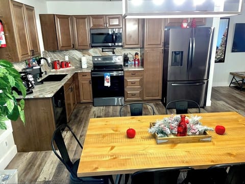 Our kitchen is fully stocked with everything that need.