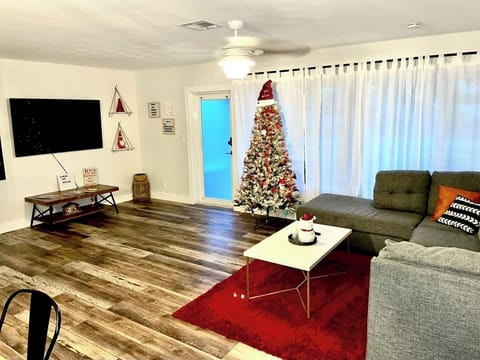 Our living room is decorated for Christmas that you and your family can enjoy