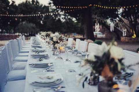 Outdoor banquet area