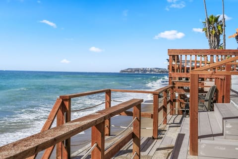 On the beach, sun loungers, beach towels