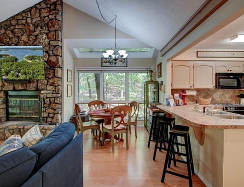 Dining table and bar seating