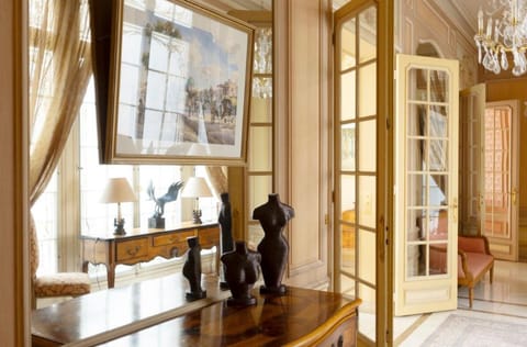 the connecting corridor is more like a palace gallery than a walkway.