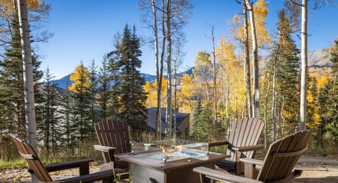 New firepit at Bear Lodge overlooking the San Sophia range