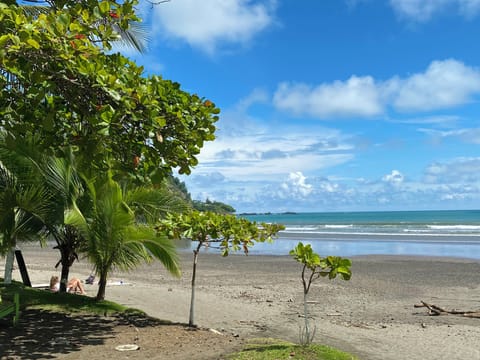 Beach nearby, sun loungers, beach towels