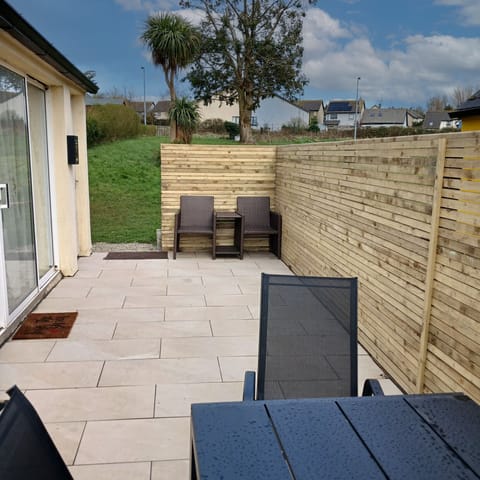 Private patio, outside dining, sunny seating, access to green play area. Seamount Holiday Village No.26 , Seaside Holiday Home Available near Courtown Village, County Wexford