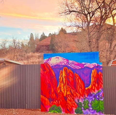 Custom hand painted Garden of the Gods mural