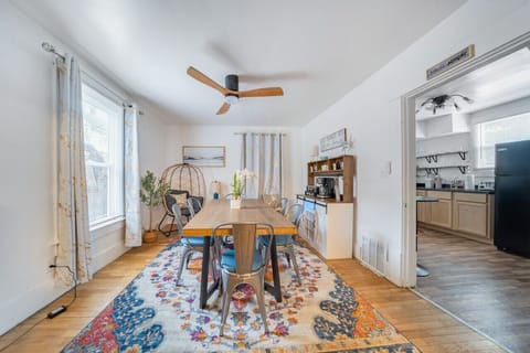 Gather with family or friends for a meal in the spacious dining room