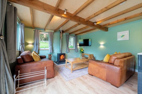 Living aea with Smart TV, wood burner and underfloor heating throughout. 