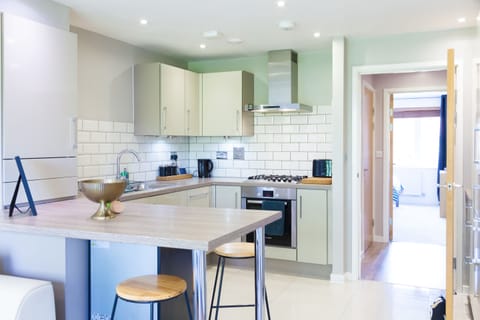 Large spacious kitchen equiped with gas hobs, electric oven, fridge freezer, washing machine, dish washer and everything you need to feel at home.