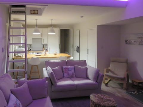 Cosy evenings in the open plan living space | Sea View, Deganwy, near Llandudno