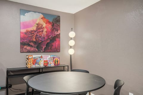 Enjoy a fun-filled game night at the game table, complete with a selection of provided board games for endless entertainment!