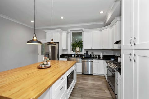 The updated kitchen is spacious & offers all the comforts of home
