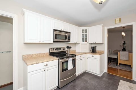 The updated kitchen is spacious & offers all the comforts of home