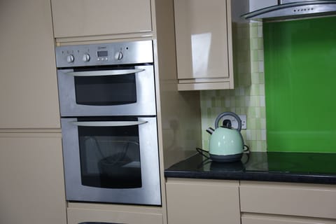 Fridge, microwave, oven, electric kettle