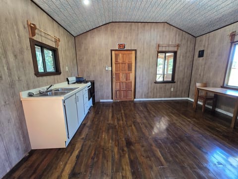 Fridge, oven, stovetop, coffee/tea maker