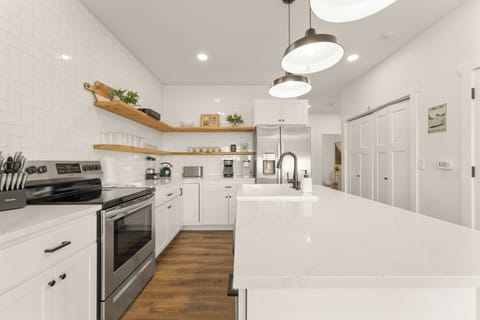 The kitchen is equipped with all the cookware, cutlery & appliances you need.