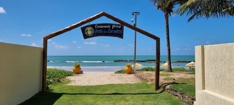 On the beach, sun loungers, beach towels